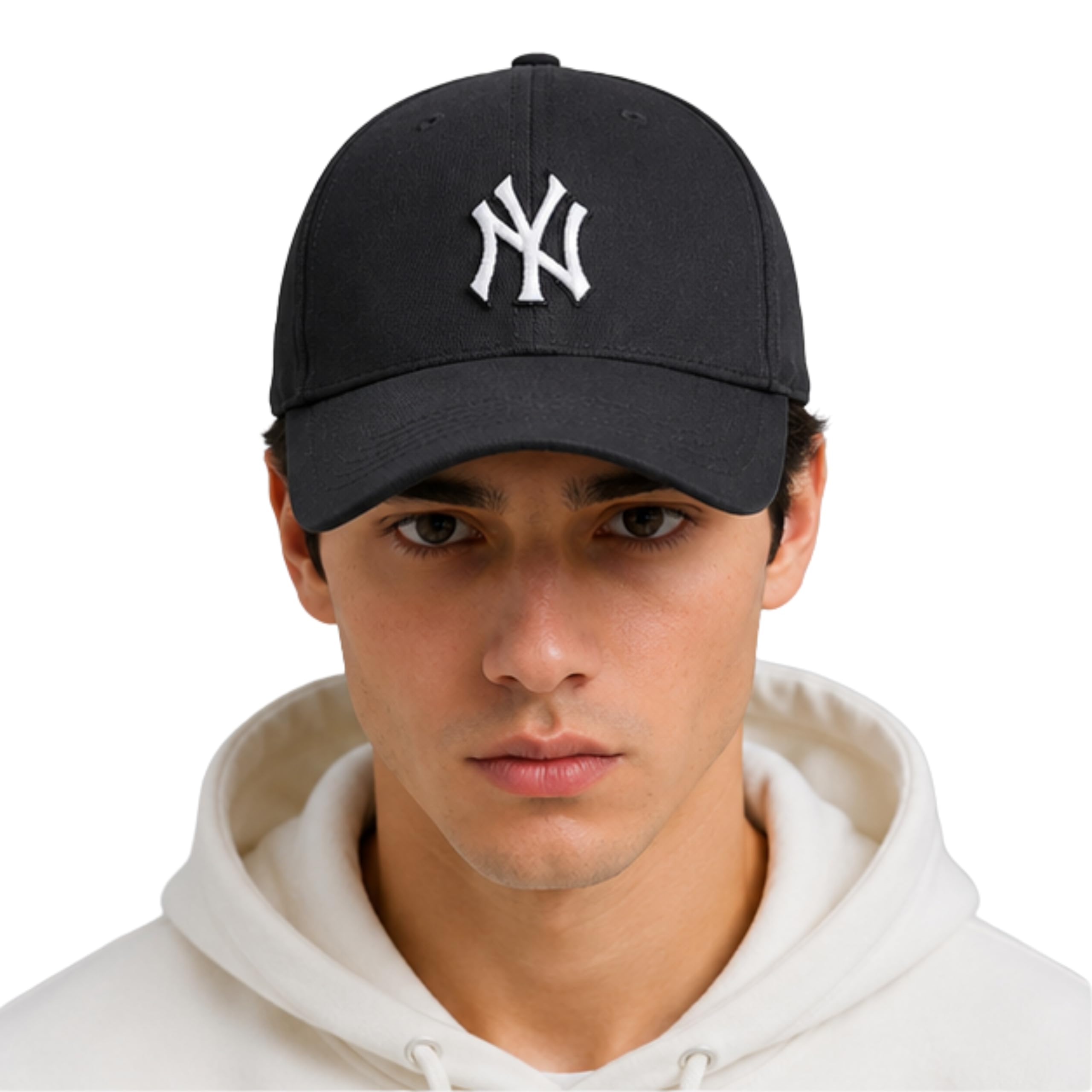 Ny Embroidered Baseball Cap, Adjustable Unisex Sports Hat, Baseball Cap For Men & Women Black