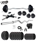 Beacon International 15 Kg Pvc Home Gym Set With 3 Feet Curl Rod With Locks, Dumbbell Rods, Gym Gloves, Hand Gripper And Skippin
