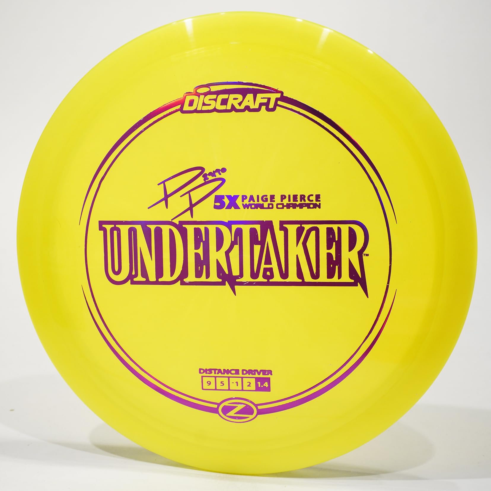 Discraft Undertaker (Z-Line) Paige Pierce Signature Driver Golf Disc, Pick Weight/Color [Stamp & Exact Color May Vary] Yellow 17