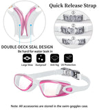 Hurdilen Swim Goggles Swimming Goggles No Leaking With Nose Clip, Earplugs, Swim Cap And Case For Men Women