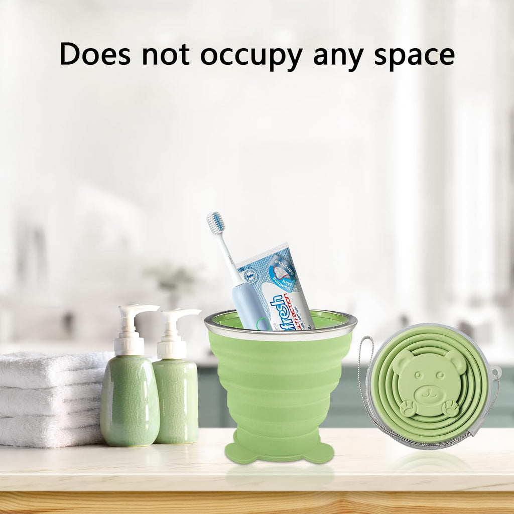 Collapsible Cup-Silicone Small Foldable Cups-Expandable Folding Drinking Cups-Reusable Portable Mugs-Cup With Lids For Travel, C