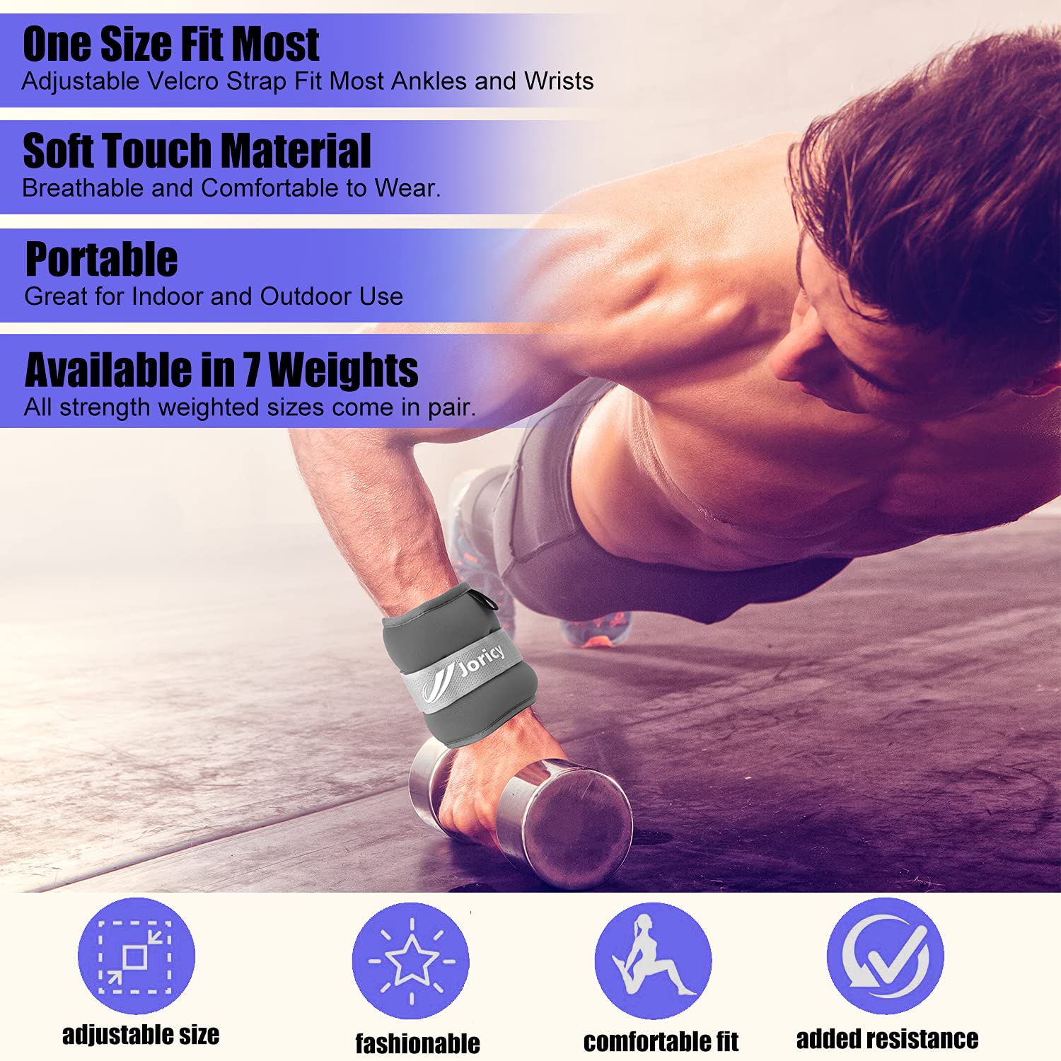 Ankle Weights, Wrist Leg Arm Weight For Women Men Children With Adjustable Straps, Strength Training Weighted For Yoga, Jogging,