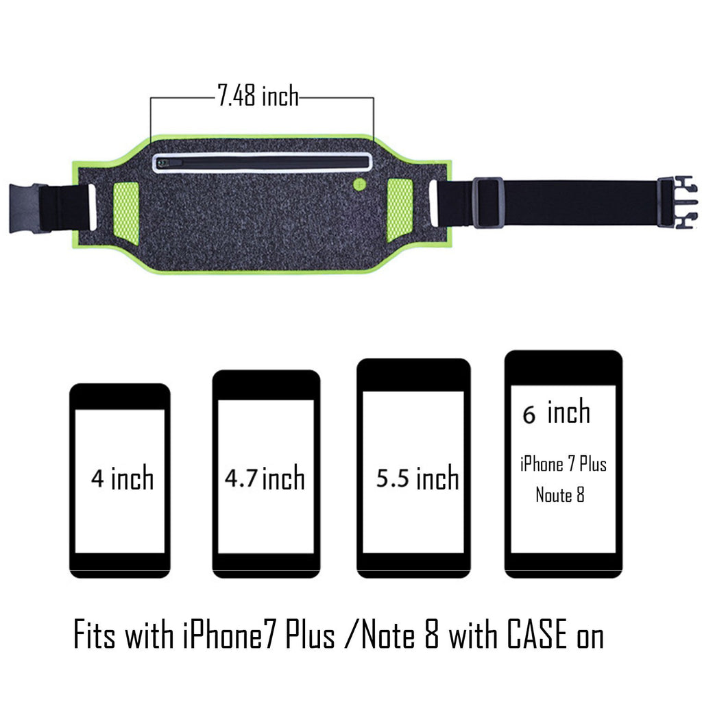 Epicgadget(Tm) Running Waist Pack, Lightweight Water Resistant Reflective Runner Belt Sports Fanny Pack Adjustable Waistband (Gr