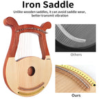 Lyre Harp, Lotkey 19 Metal Strings Harp Iron Saddle Solid Spruce Board Lyre Harp With Tunning Wrench, Extract Strings, Manual An