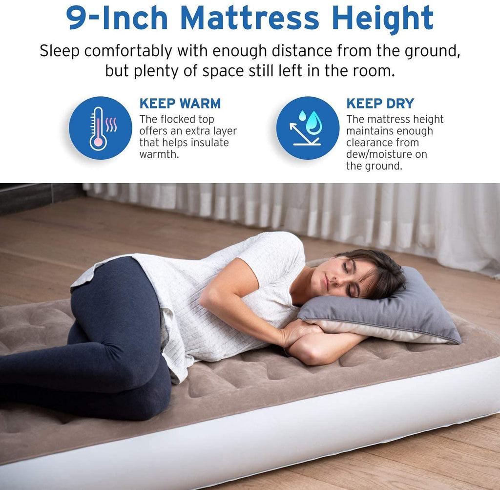 Etekcity Air Mattress Upgraded Twin Size Camping Air Bed Blow Up Bed Inflatable Mattress Raised Airbed With Rechargeable Pump Fo
