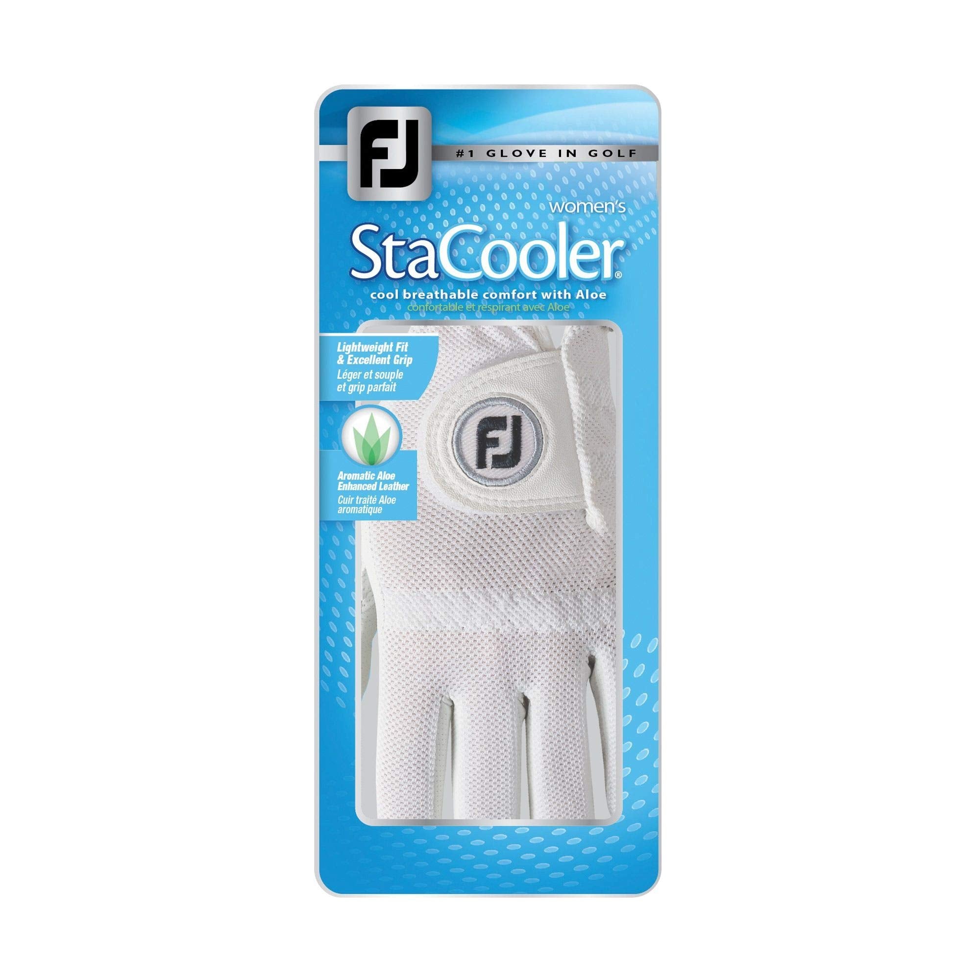 Footjoy Womens Stacooler Golf Glove, Pearl Medium, Worn On Left Hand