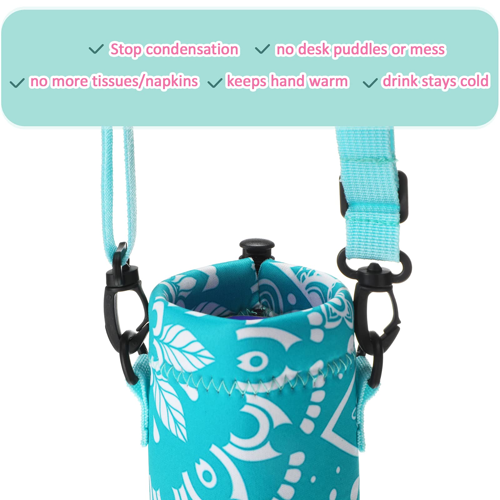 Chengu 3 Pack 25 Oz Neoprene Water Bottle Carrier Bag With Adjustable Shoulder Strap Water Bottle Holders For Adults Sports Gym