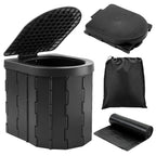 Camping Toilet, Portable Toilet For Adults & Kids, Kinspory Foldable Potty & Outdoor Emergency Sanitation Products, Trash Can, S