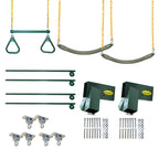 Eastern Jungle Gym Diy Swing Set Hardware Kit With Easy 1-2-3 A-Frame Brackets, Swing Seats, Ring Trapeze Bar And All Assembly H