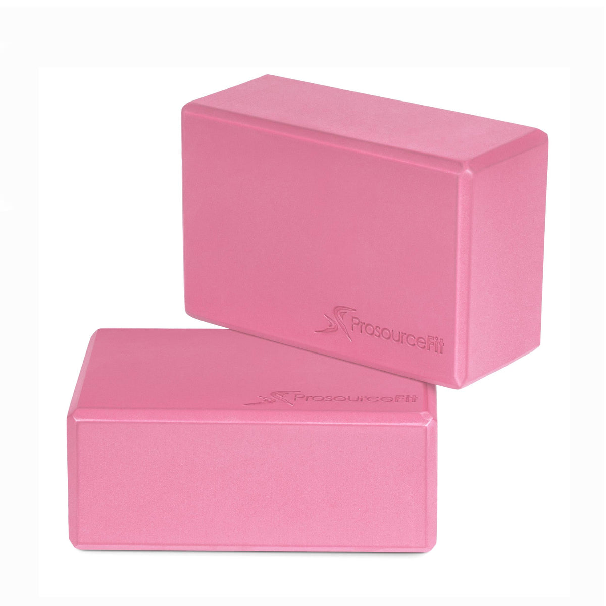 Prosourcefit Foam Yoga Blocks Set Of 2, High Density Eva Yoga Bricks, Sturdy Yoga Prop Large Size 4x 6 X 9 (Pink)