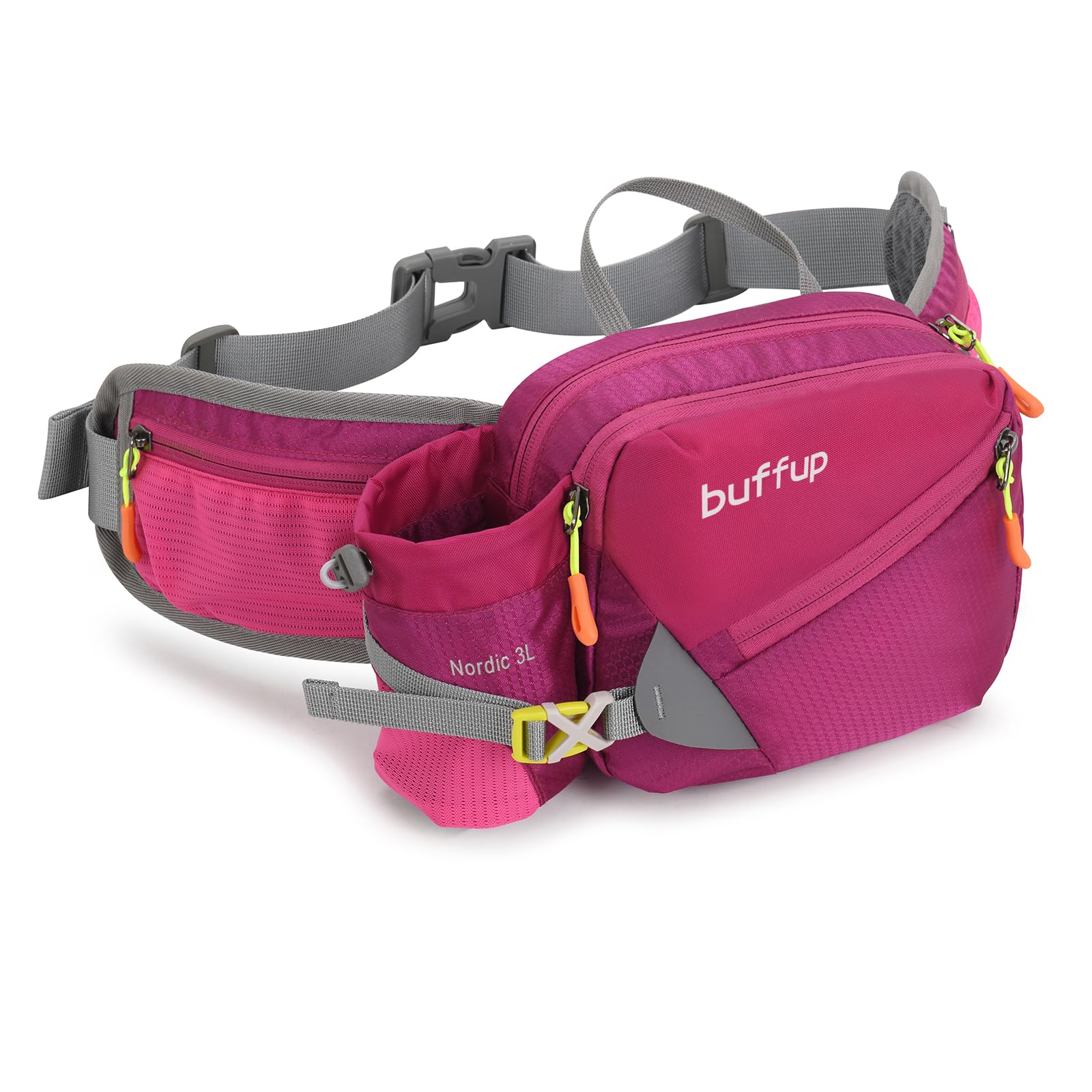 Lightweight Sports Fanny Pack with Bottle Holder,Waist Pack for Hiking,Running,Cycling & Outdoor Adventures (Red)