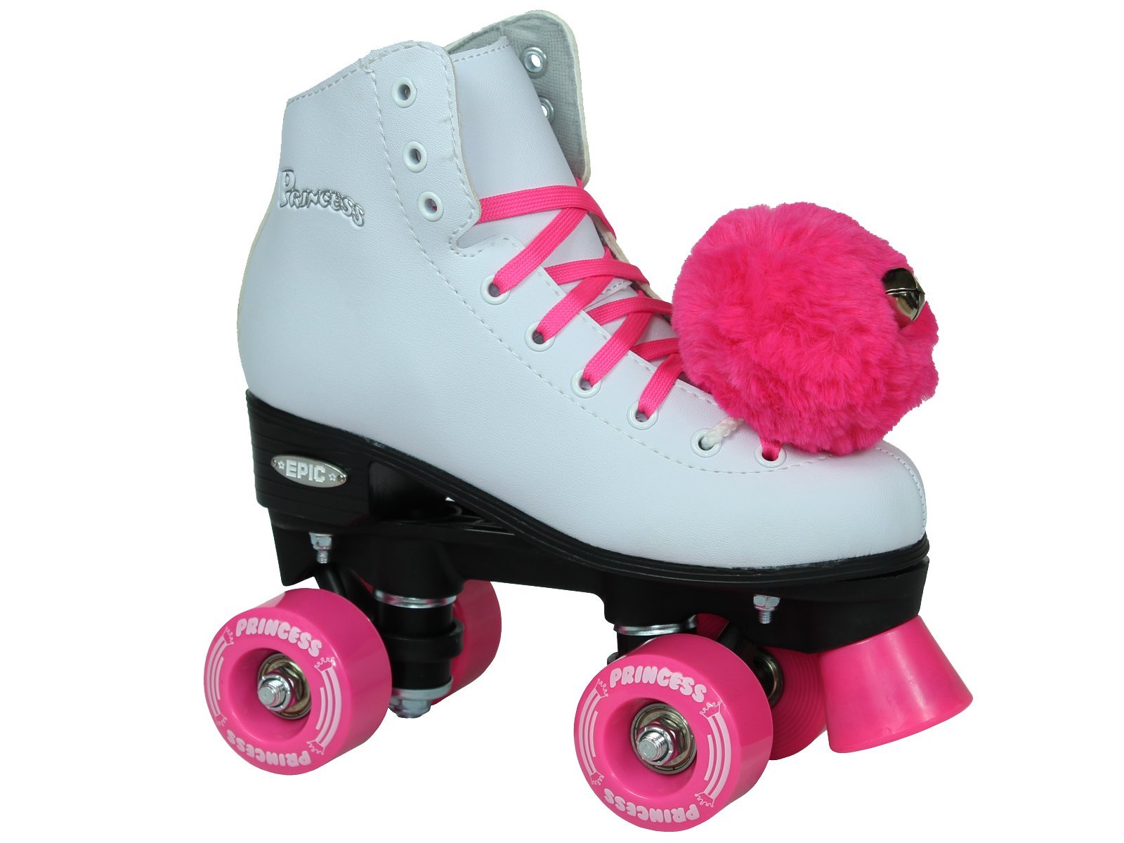 Epic Skates Pink Princess Girls Quad Roller Skates, White, Youth 1, Model: PnkPncs01