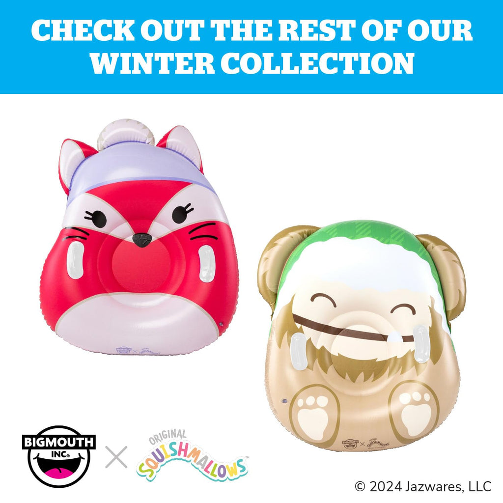 Bigmouth X Squishmallows Heavy Duty Inflatable Snow Tube For Kids And Adults Winter Tubing Sled - Winston The Owl