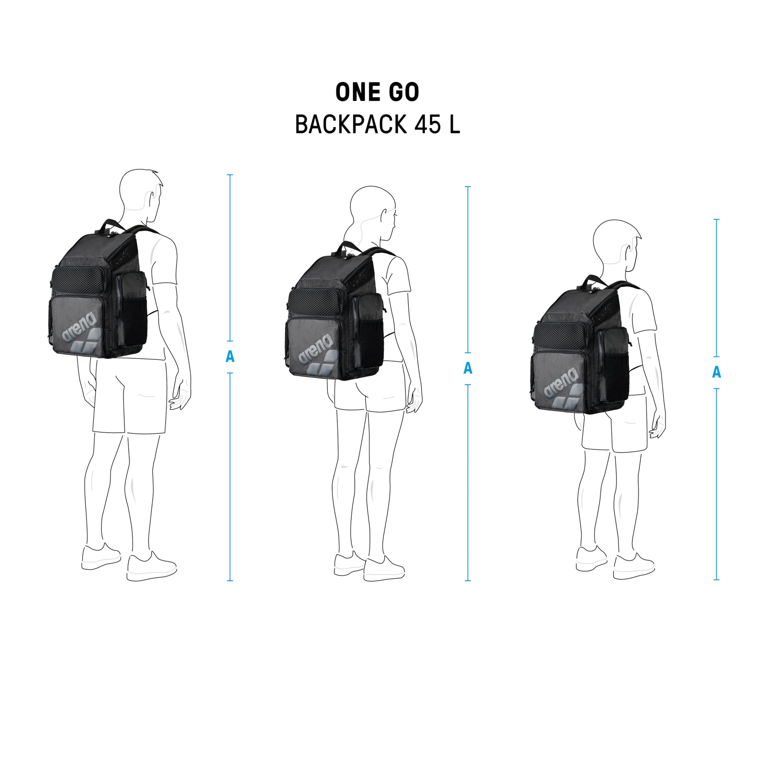 Arena One Go Backpack Swimmers Athletes Sports Gym Rucksack Multisport Daypack Large Size Training Gear Equipment Swim Bag for M