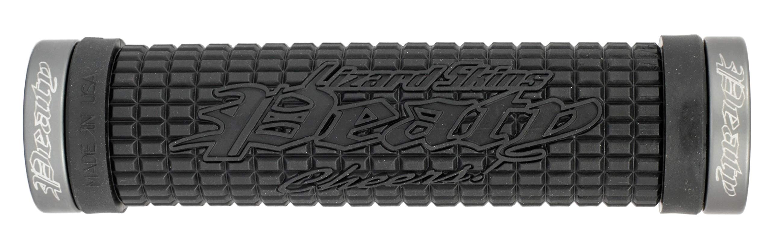 Lizard Skins Peaty Lock On Grips - Black W/Graphite Clamp, 1 Pair