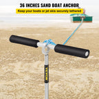 Vevor Sand Anchor, 36'' Length Auger To The Beach And Sandbar, 316 Stainless Steel Screw Anchor W/Removable Handle, Bungee Line