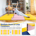 Goplus Folding Gymnastics Mat, Tri-Fold 6X 2X 2? Tumbling Exercise Gym Mat With Pu Leather Cover, Hook & Loop Fastener & Carryin