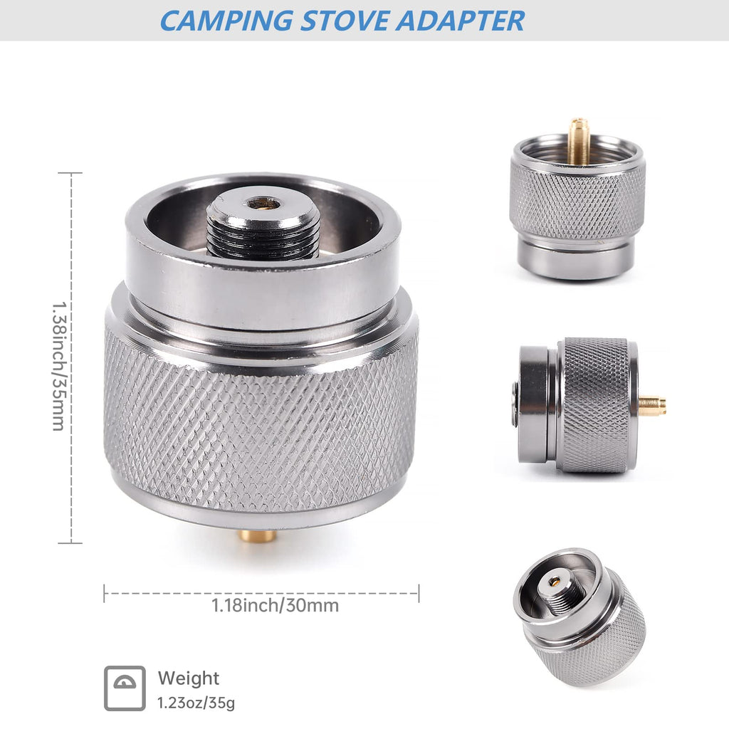Propane To Butane Adapter Camping Stove Adapter Fuel Canister Gas Adapter 1Lb/16Oz Propane Small Tank Input En417 Lindal Valve O