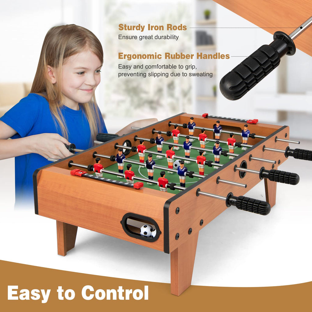 Giantex 27'' Foosball Table, Easily Assemble Wooden Soccer Game Table Top W/Footballs, Indoor Table Soccer Set For Arcades, Game
