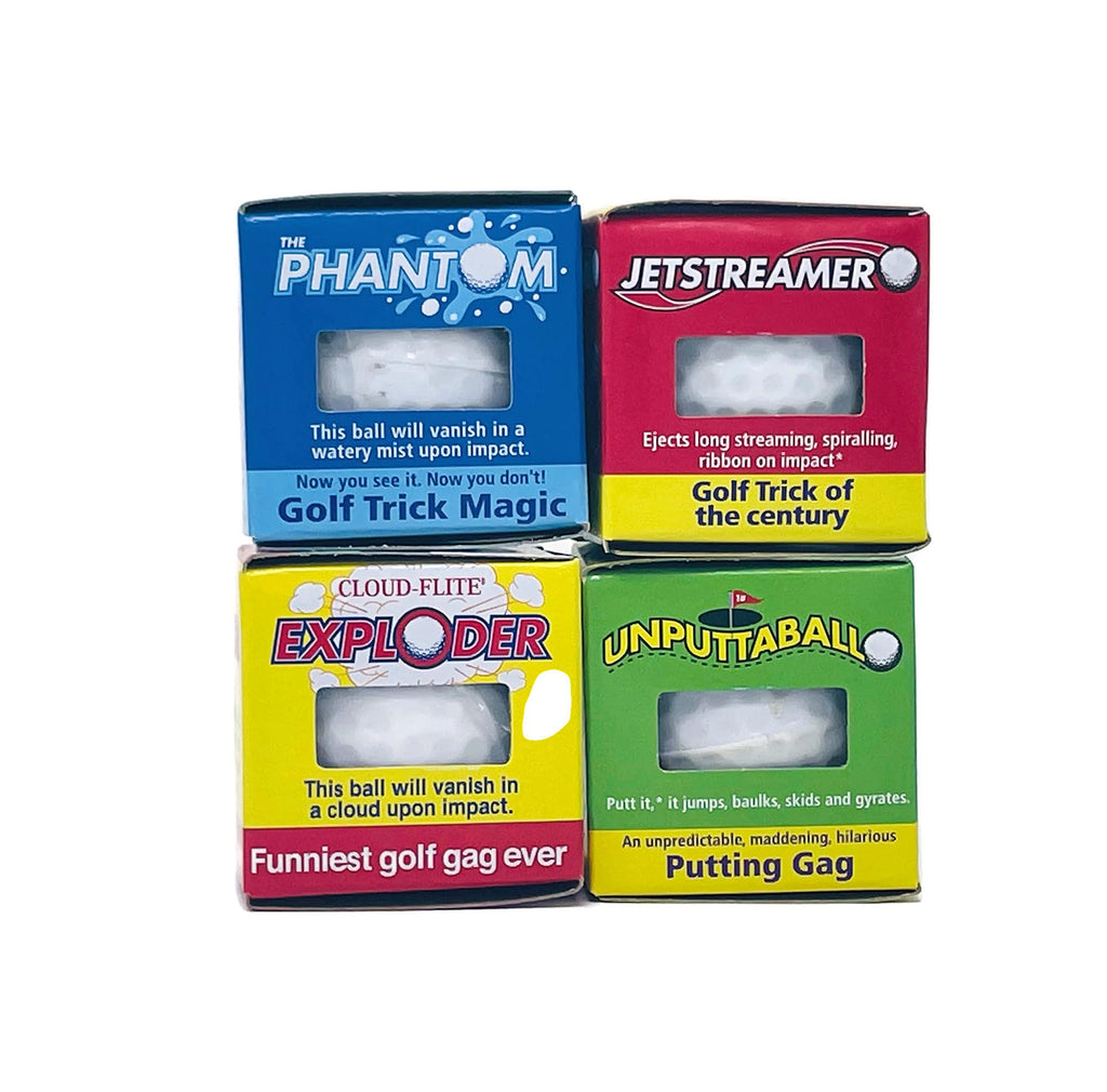 Lot 8 Trick Golf Balls Jokes Exploding, Mist, Wobble, Streamer