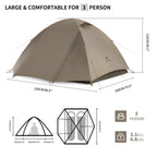 Naturehike P Series 2 Person Tent For Camping, 3 Season Lightweight Backpacking Tent, Double Layer Easy Set Up Ultralight Two Pe