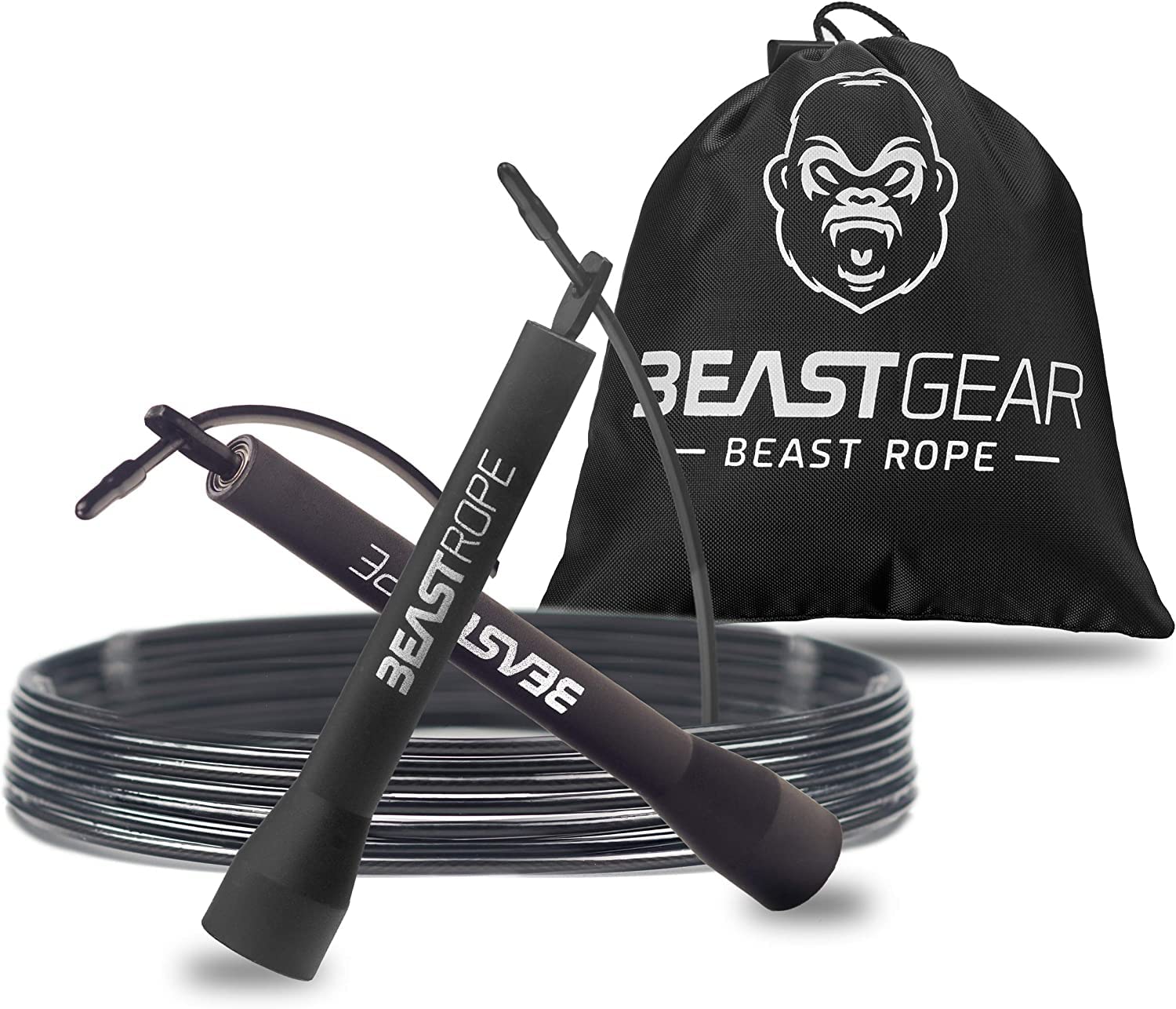 Beast Gear Speed Jump Rope - Workout Jump Ropes For Fitness, Cardio Exercise, Hiit, Mma, Muay Thai, And Boxing - Lightweight, Ad