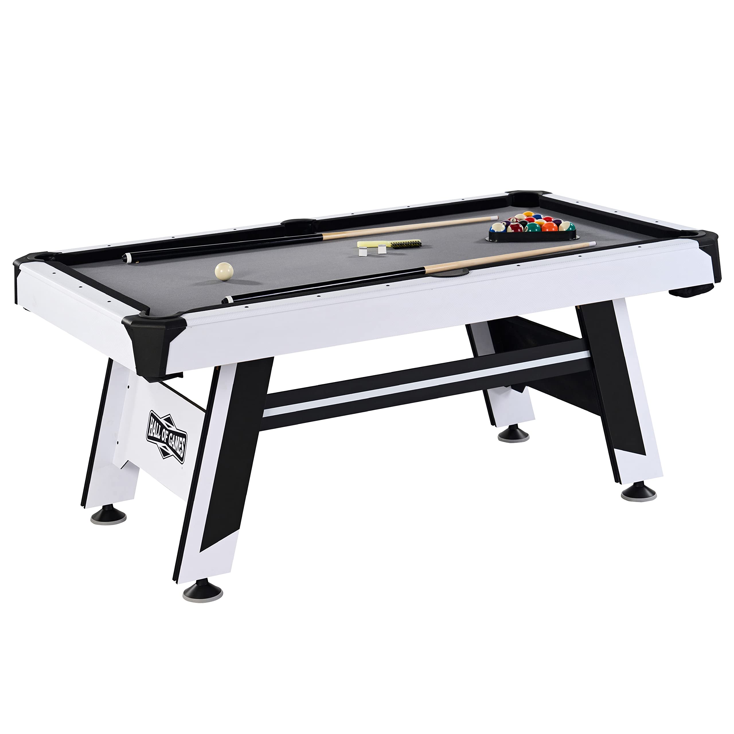 Hall Of Games 6' Arcade Drop Pocket Table With Pool Ball And Cue Stick Set