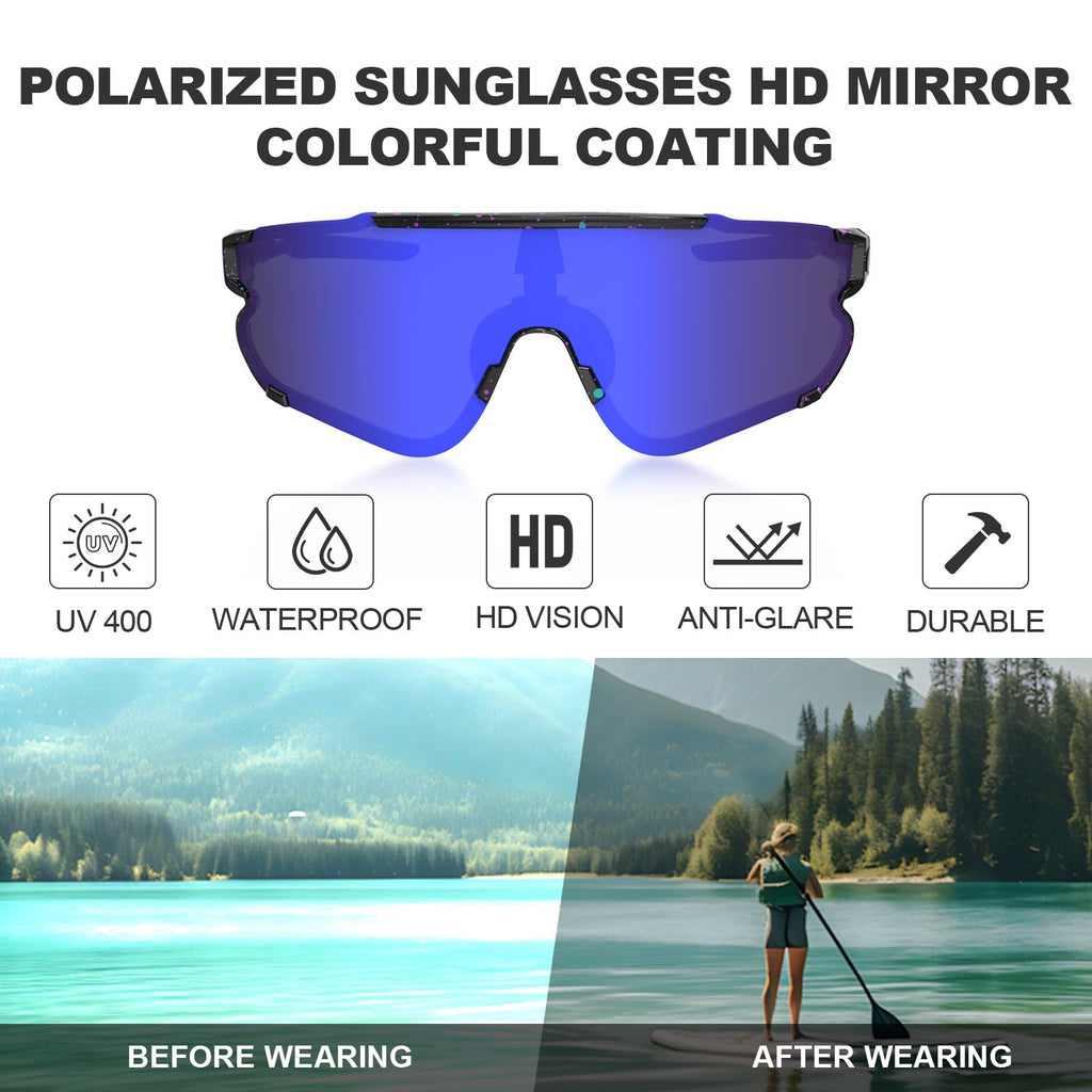 Polarized Sports Sunglasses For Men Women,Running Fishing Baseball Sunglasses,Cycling Mtb Bike Glasses Uv400