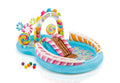 Intex Candy Zone Inflatable Kiddie Pool: Inflatable Kids Pool With Water Sprayer And Slide - Splash Pad - 116'' X 75'' X 51'' -