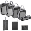 Ujeavette 8X Portable Packing Cubes Breathable For Business Trips Holidays Backpacking Black