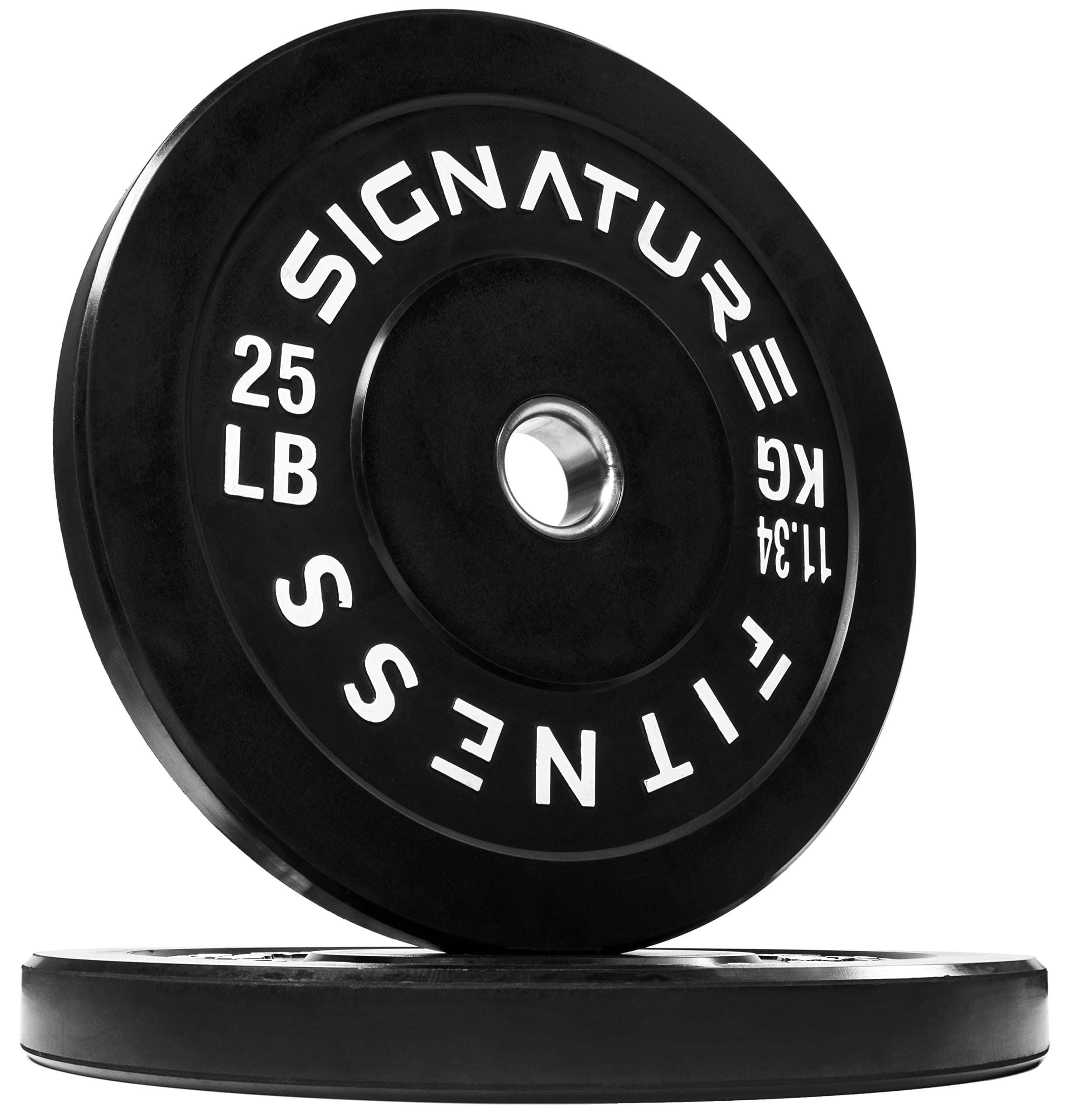 Fitvids 2'' Olympic Bumper Plate Weight Plates With Steel Hub, 25Lb, Pair
