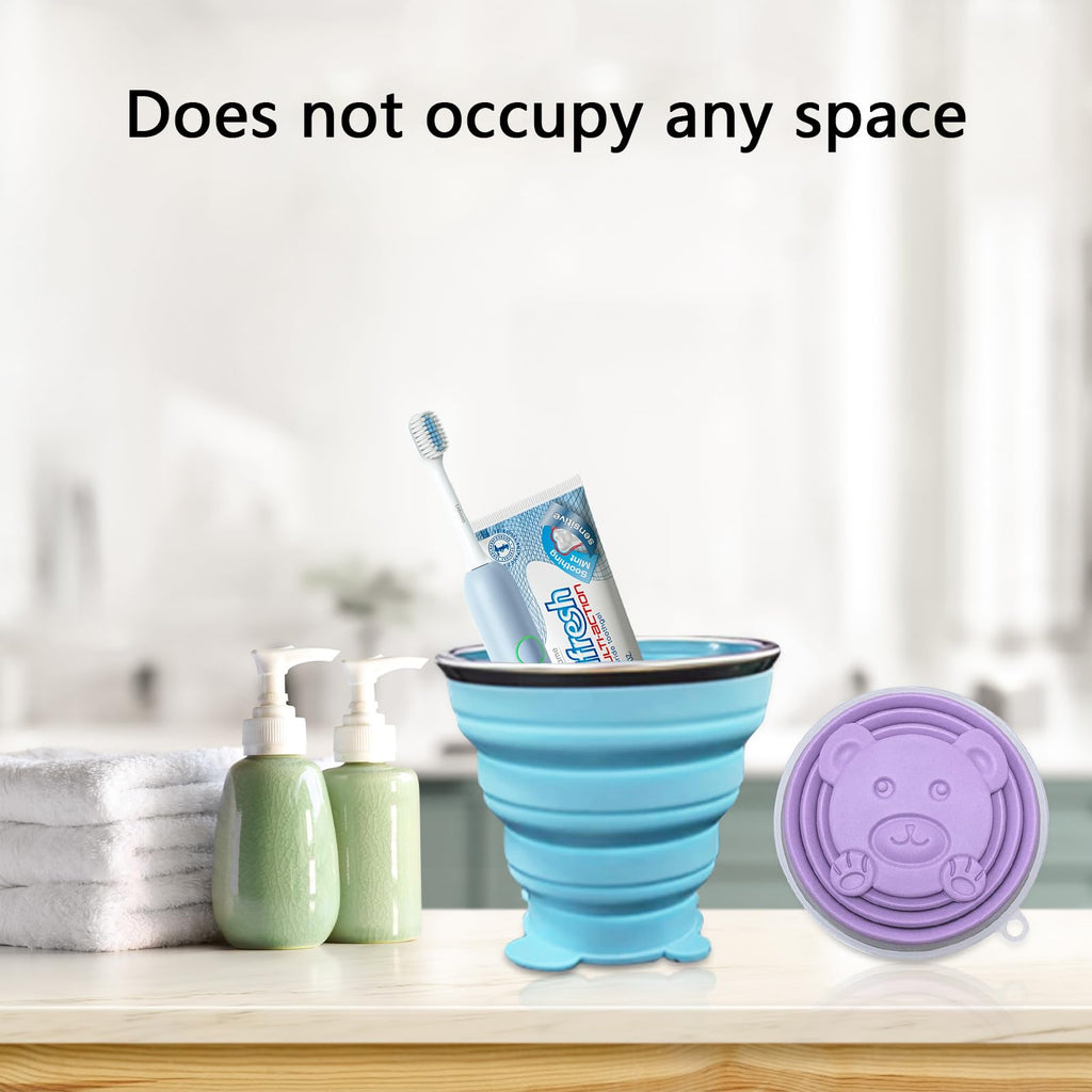 Nintora-C 180Ml+180Ml Collapsible Cup-Silicone Small Foldable-Expandable Folding Drinking-Reusable Portable Mugs Cups With Lids