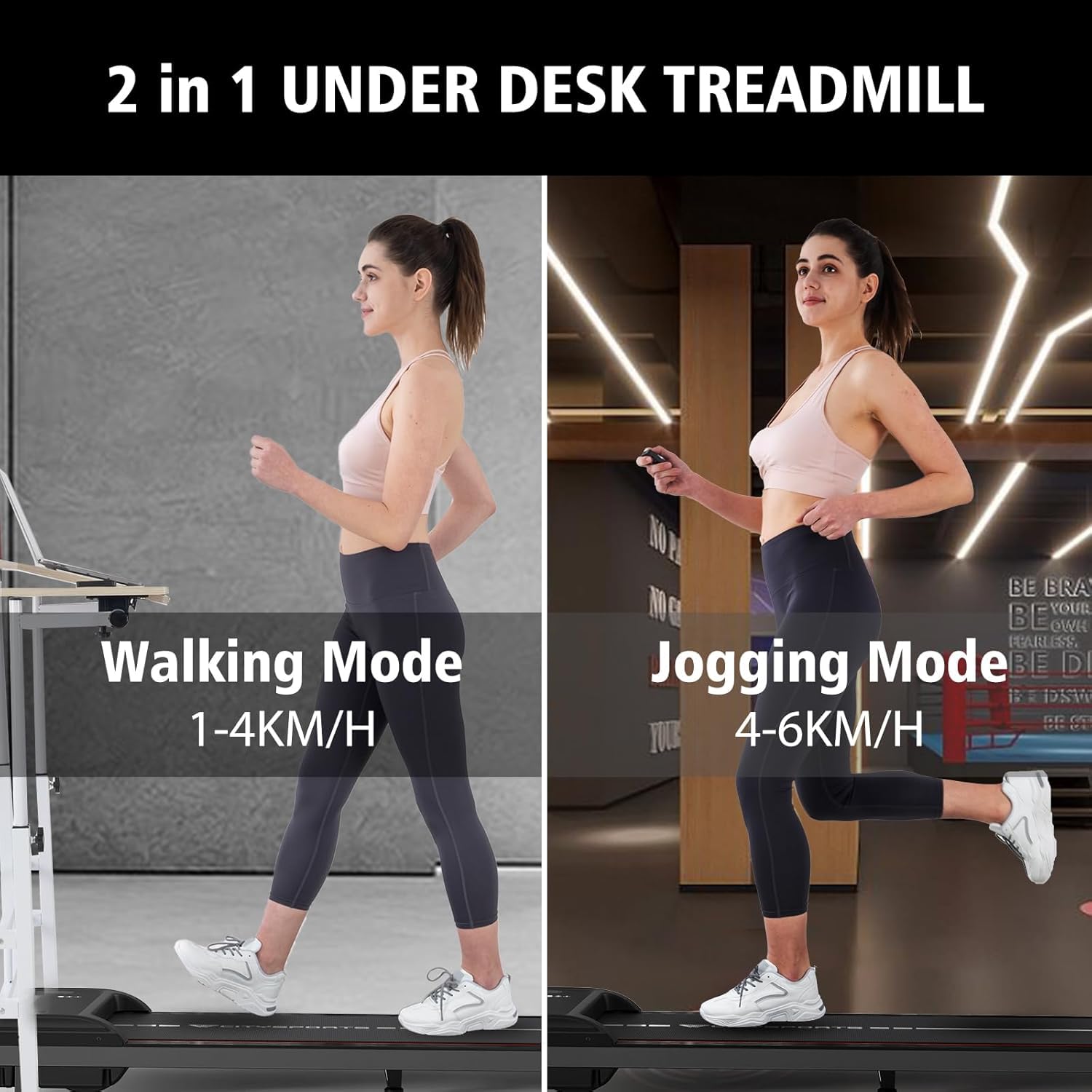 CITYSPORTS Under Desk Walking Pad - Ultra Slim & Portable Treadmill for Home (Red & Black)