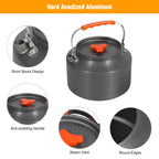 Redcamp 2L Outdoor Camping Kettle, Aluminum Water Pot With Carrying Bag, Compact Lightweight Camp Tea Kettle Coffee Pot For Hiki