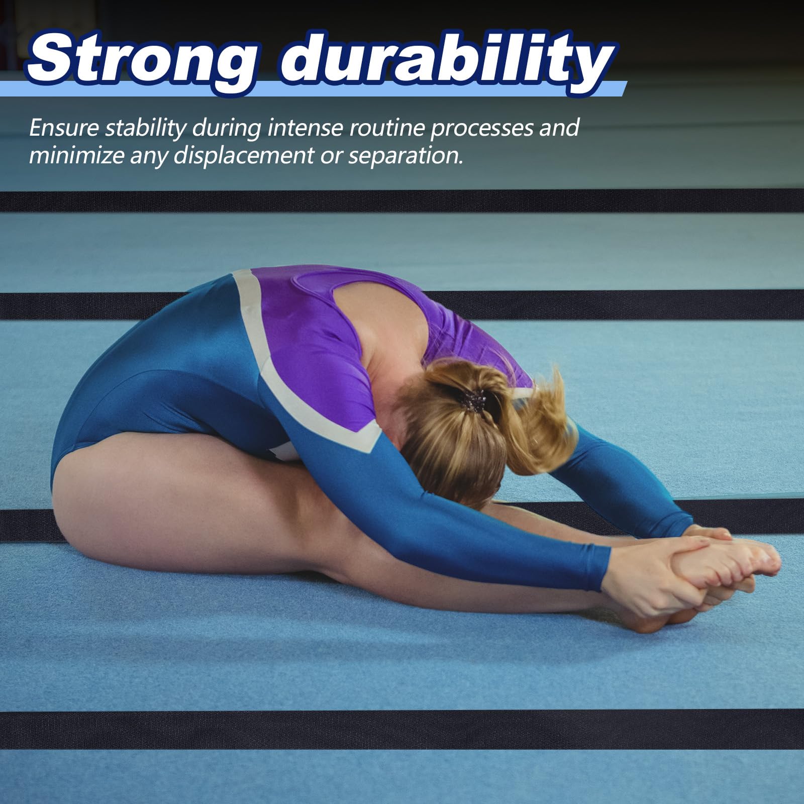 Shappy 42 Ft Gymnastics Mat Hook Fastener Gymnastics Mats For Tumbling 4'' Wide Carpet Mat Repair Nylon Hook For Carpet Bonded F