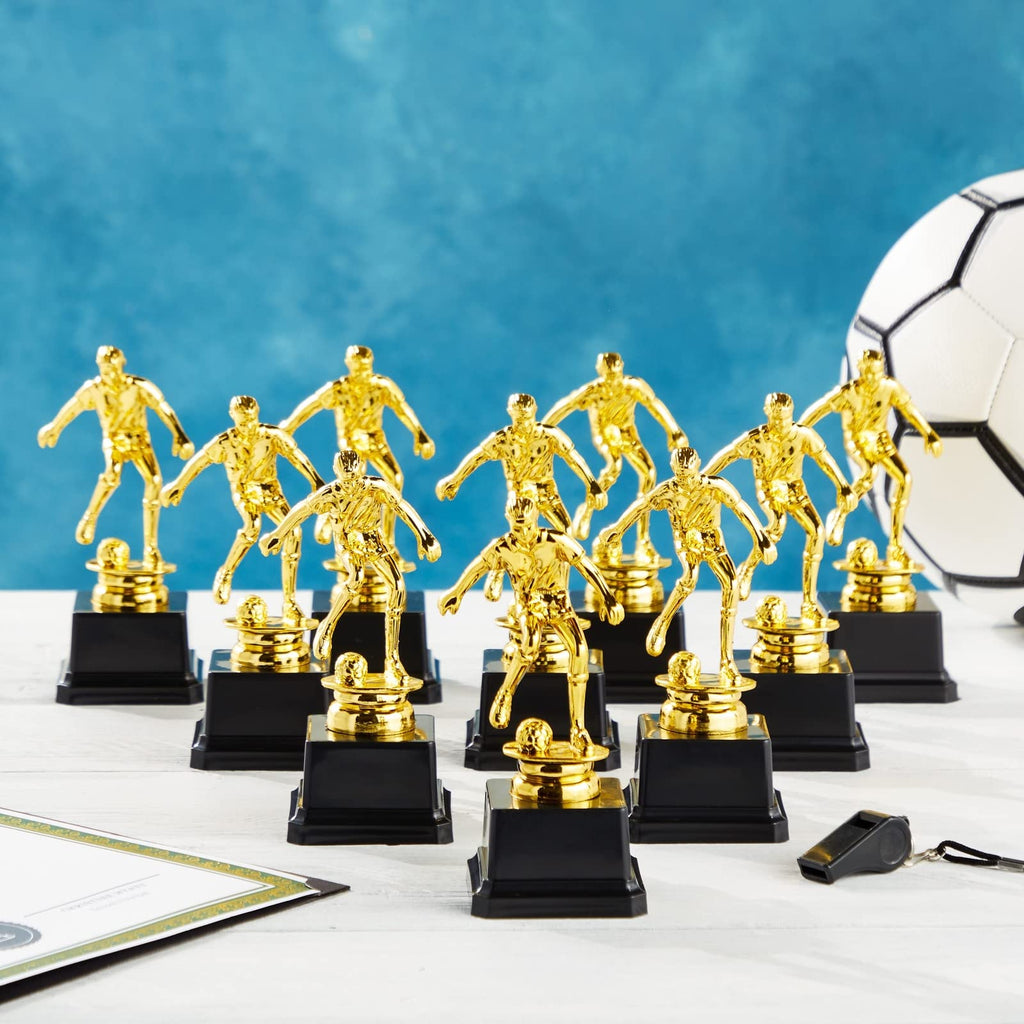 Juvale 12 Pack Small Gold Soccer Trophies For Team Award Ceremonies, Championship Games, Sports Competitions (2.5 X 6 In)