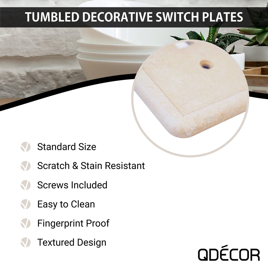 Questech Dacor Single Toggle Light Switch Cover, 1-Gang Electrical Wall Plate, Single Switch Standard Size Receptacle Cover, Dec