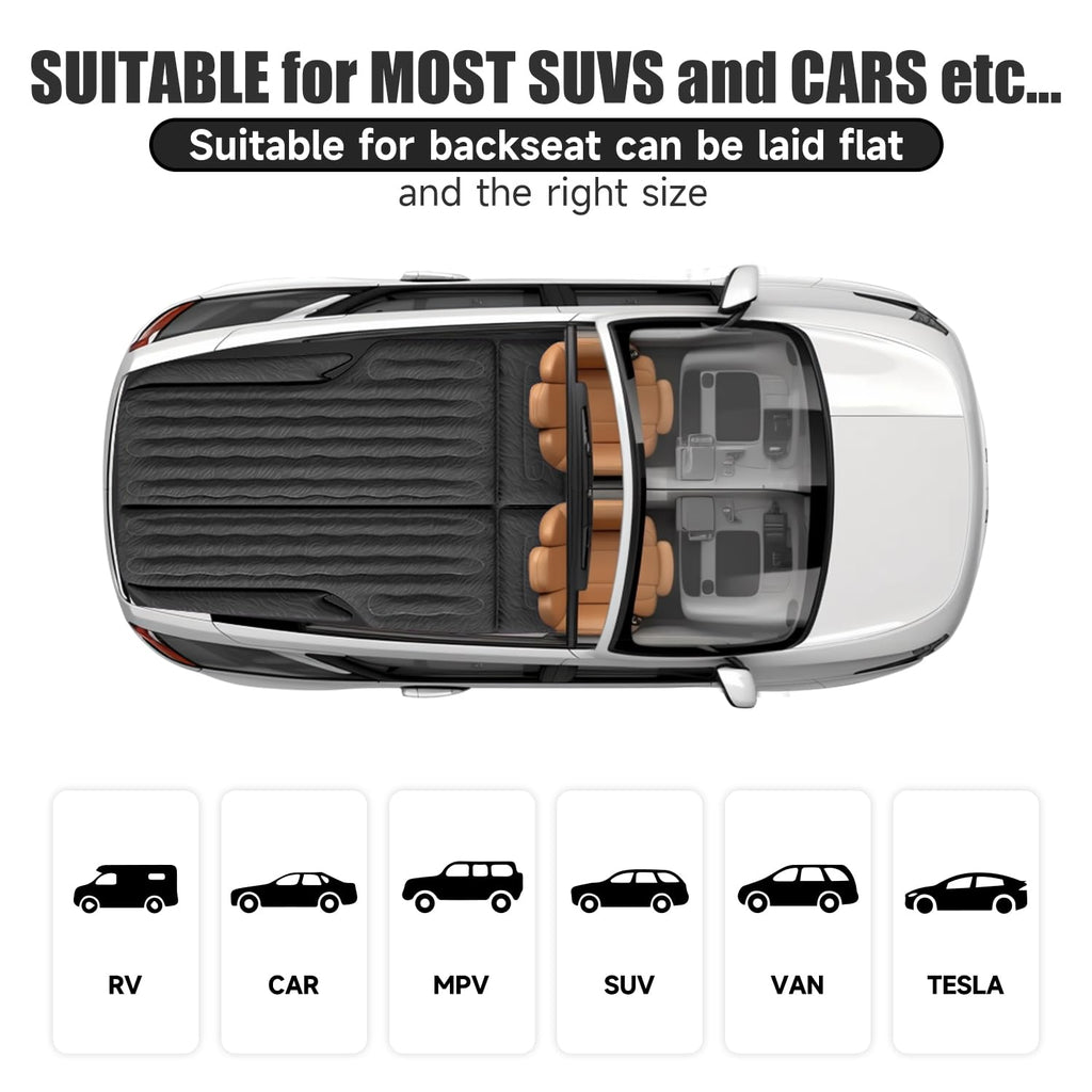 Dikasun Inflatable Suv Air Mattress Bed Car Mattress For Suv, Double-Sided Flocking Travel Camping Bed Car Air Mattress, Car Sle