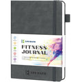 Epewizd Fitness Journal Hardcover Workout Planner 6- Month Undated Workout Log Book Home Gym Accessories For Women And Man-Gray