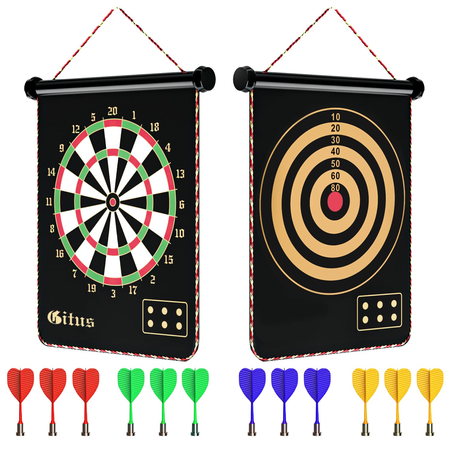 Gitus Magnetic Dart Board Indoor Outdoor Games For Kids With 12 Darts, Gifts For Teenage Boys Teen Boys Gifts Ideas Toys Gifts F