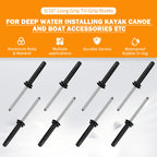 3/16'' Long Grip Tri-Grip Kayak Rivets Tri-Fold Tri Bulb Mounting Rivet With Waterproof O Rings For Deep Water Installing Kayak