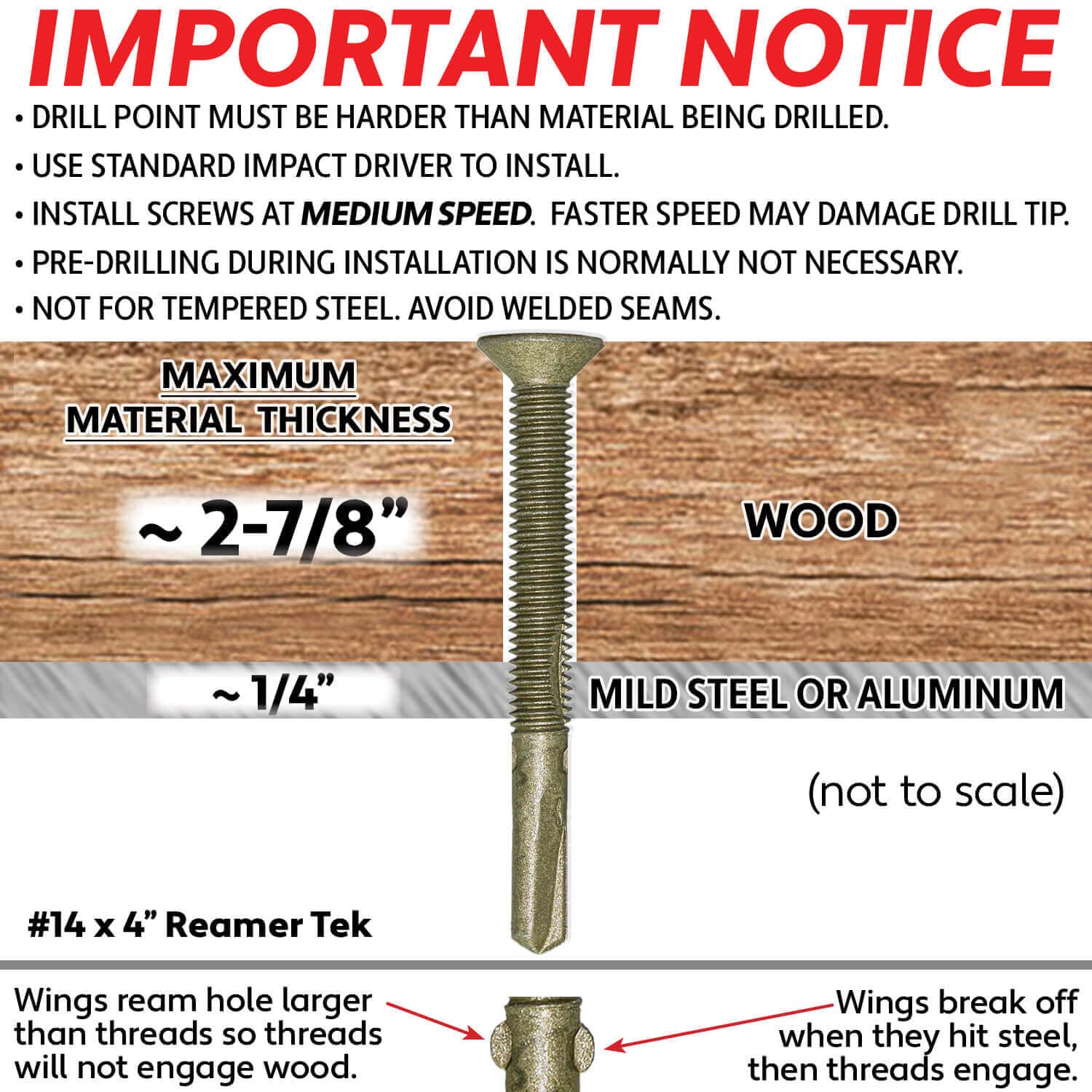 14 X 4 Reamer Tek Torxstar Head Self-Drilling Wood To Metal Screws - 5 Lbsa 118 Tek Screws - Tek Screws For Flatbeds, Trailers,