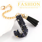 Letter Charm Accessories for Stanley Cup 1 PCS Cute Initial Keychain Handle Charm for Stanley Tumbler for Women Black Letter J