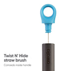 Owala 2-in-1 Water Bottle Brush Cleaner and Water Bottle Straw Cleaner Brush, Water Bottle Brush with Removable Head and Twist n