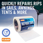 Repair Tape Fabric Repair Boat Covers Canvas Pop Up Camper Rv Awning Tarp Canopy Tear & Vinyl Waterproof Bimini Tops Sail Air Ma