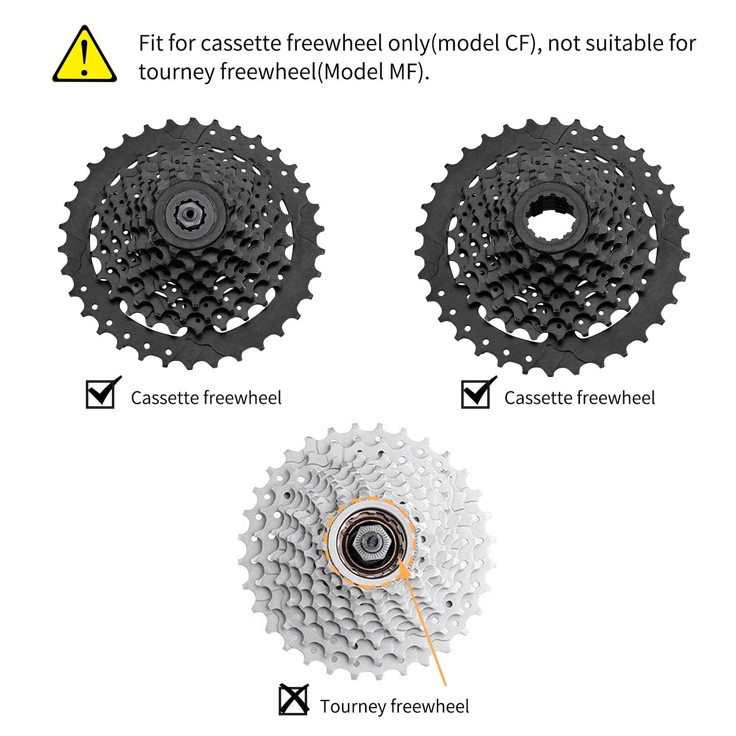 Qkurt Cassette Lockring Tools Set, 2Pcs Cassette Removal Tool Freewheel Maintenance Tool