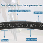 Bwshlf 27.5'' Bike Tubes (4 Pack), Mtb Schrader Valve 35Mm, Bicycle Replacement Durable Butyl Rubber Fit 27.5X2.1/2.4