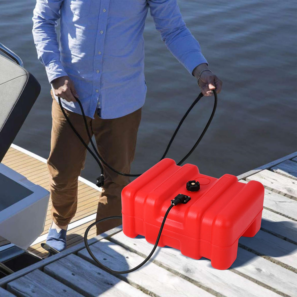 Peakpursuit Marine Tank, 12 Gallon Marine Portable Tank Outboard Marine Boat Tank With Line, I-Shaped Handle, Easy To Carry