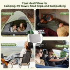 Enitya 2 Pack Camping Pillow With Washable Cover - Travel Essentials, Memory Foam Backpacking Pillow, Portable For Camping, Air