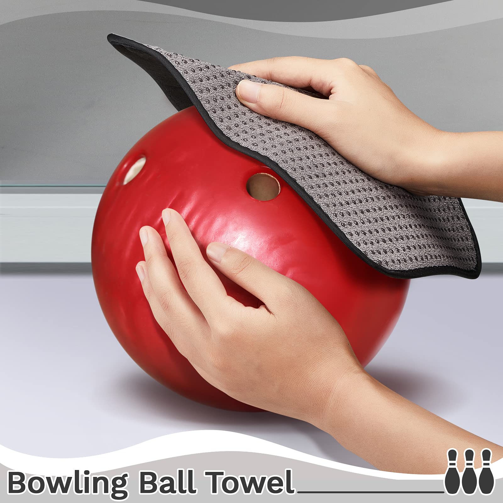2 Pieces Bowling Accessories Bowling Towel Microfiber Bowling Towels To Wipe Off Ball Bowling Pad Towel With Easy Grip Shammy Bo